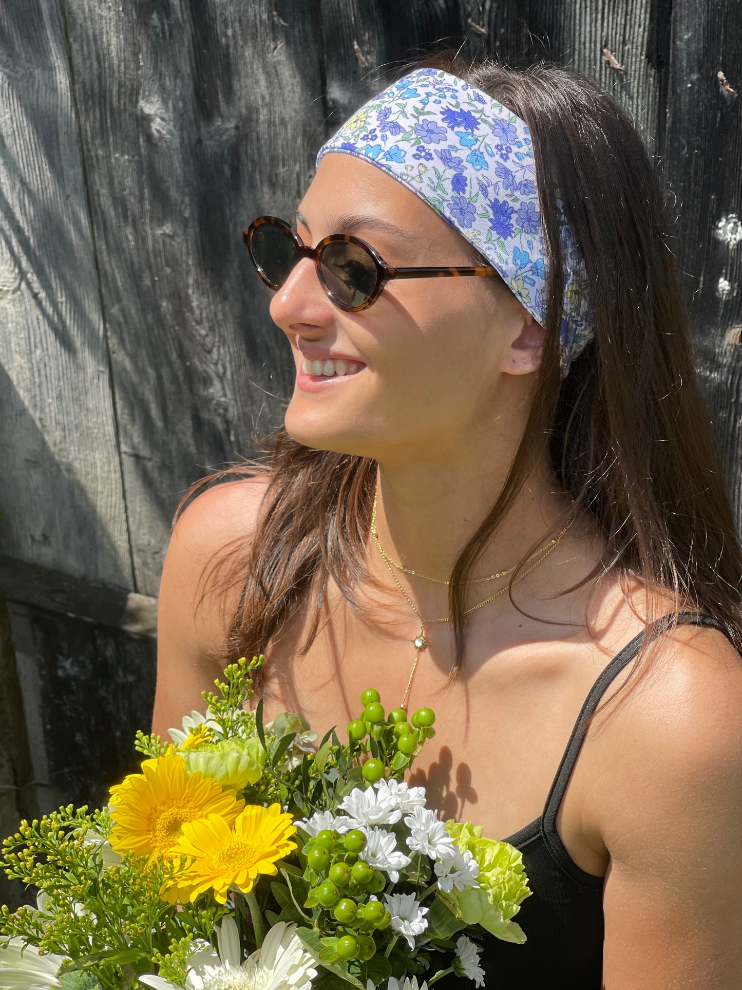 Bandeau fleurs bleues