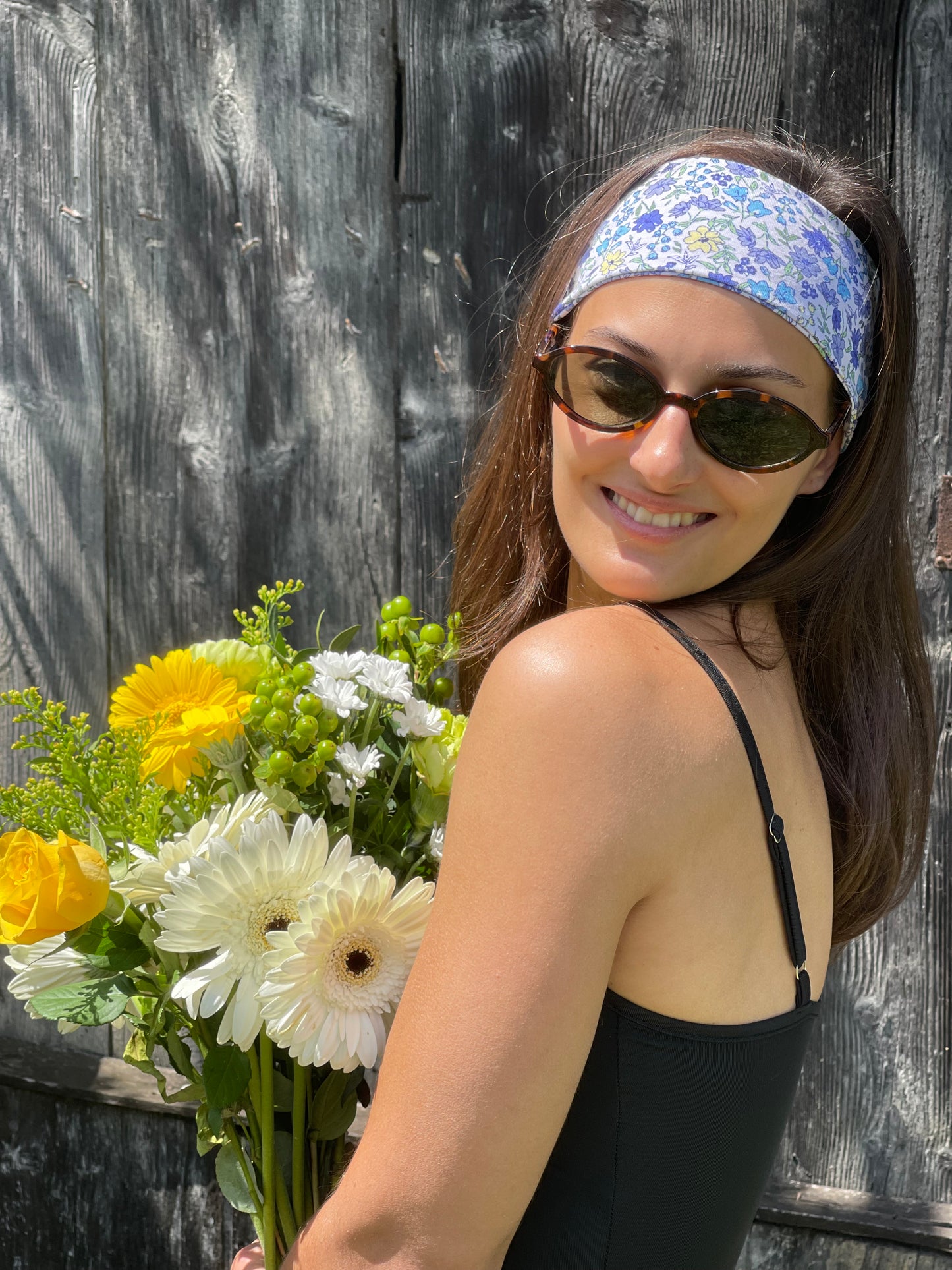 Bandeau fleurs bleues