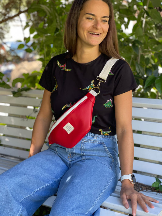 Banane similicuir rouge