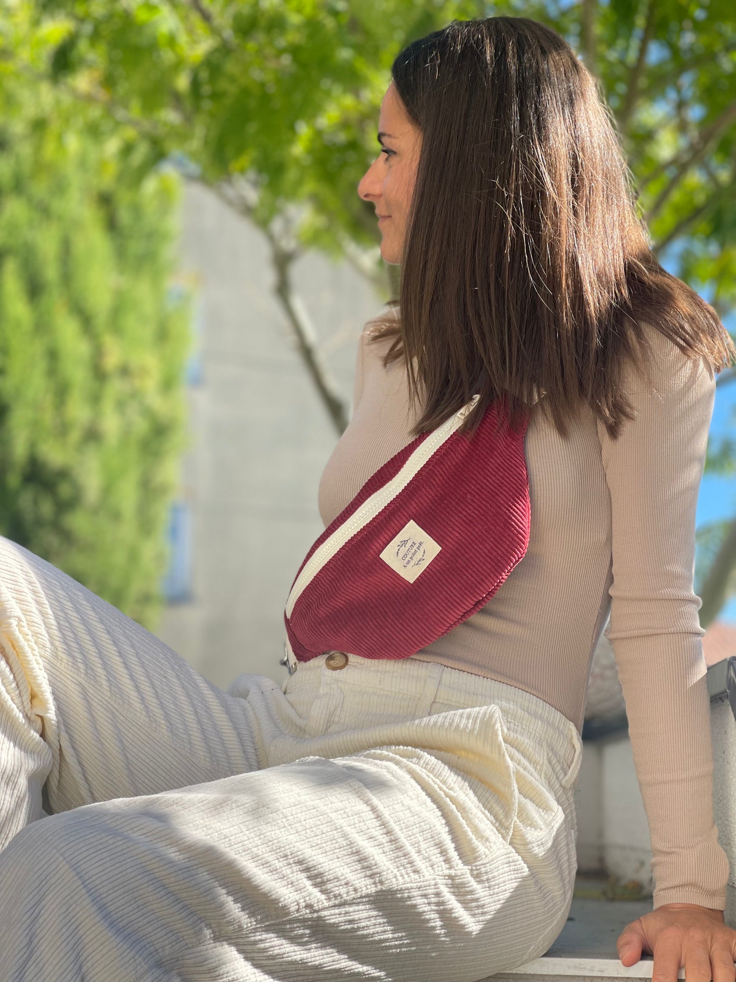 Banane velours rouge bordeaux