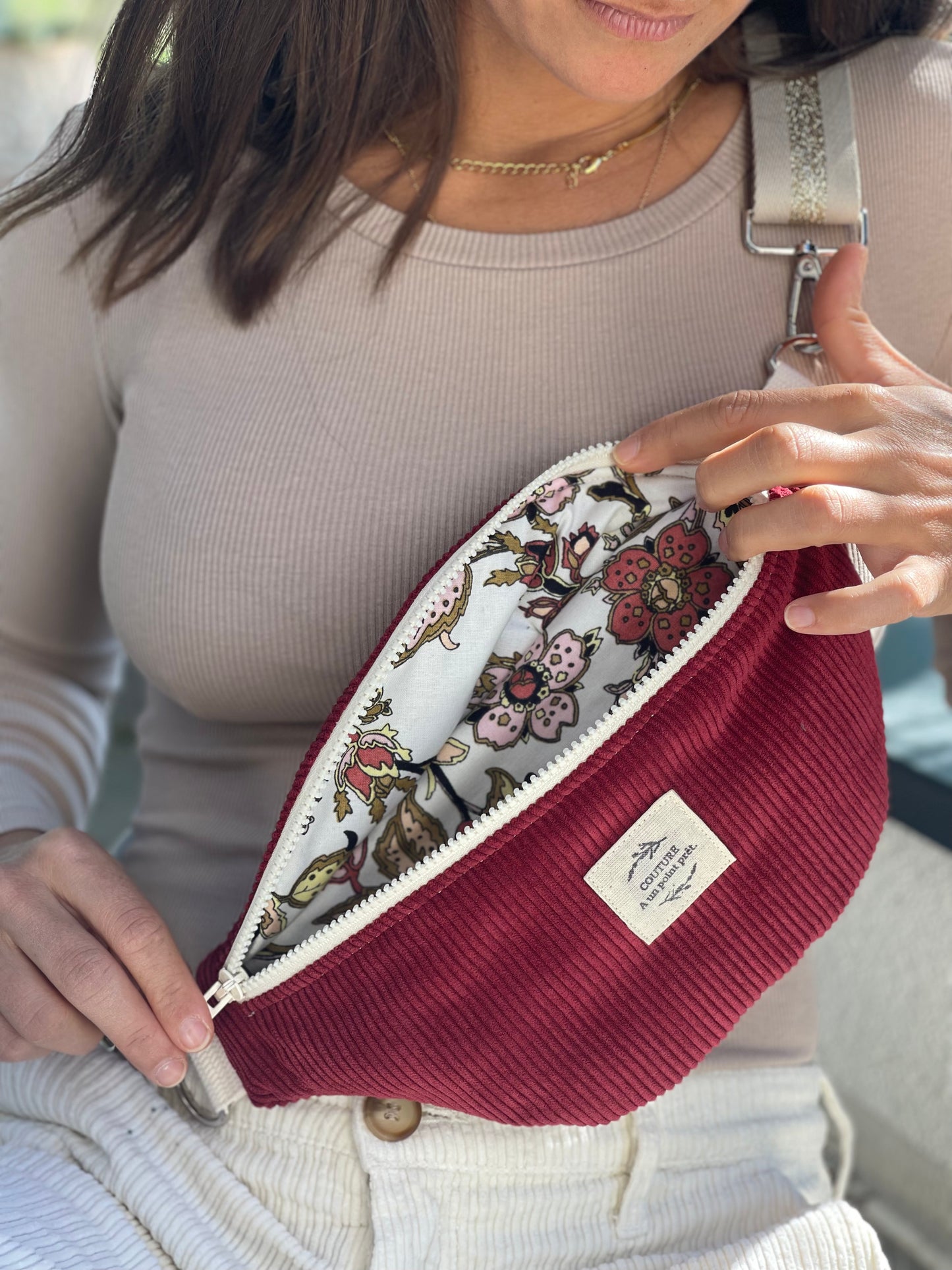 Banane velours rouge bordeaux